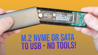 How to Install an M2 SSD in an External USB Enclosure with NO TOOLS Tutorial [upl. by Osnofledi]