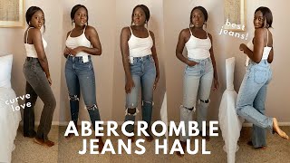 TRYING ON EVERY PAIR OF ABERCROMBIE JEANS  Curve Love vs Regular  Davina Donkor [upl. by Alehs512]