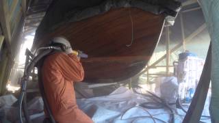 glass blasting wooden boat 2 [upl. by Leitman694]