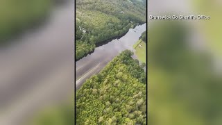 North Carolina flooding shuts down roads [upl. by Kristianson]