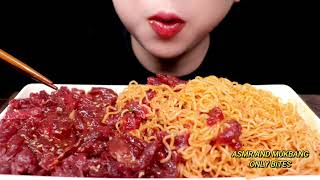 NARANG ASMR  RAW BEEF BIBIMMYEON ONLY BITES [upl. by Forrester]