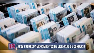 APSV prorroga vencimientos de licencias de conducir [upl. by Atinna]