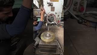 Using a radial drill to drill holes in a soon to be bronze gear machining turningmanualmachinist [upl. by Neitsirk]