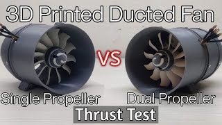 DIY Electric Ducted Fan  3D Printed  Thrust Test  Single propeller Vs Dual Propeller [upl. by Hotchkiss337]