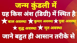 ग्रहों के डिग्री अंश क्या होता है  ग्रहों की degree को कैसे देखें  जाने बहुत ही आसान तरीकों से [upl. by Elberta]