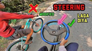 Cycle modified steering laga diya cycle me cycle steering modified [upl. by Natsud]