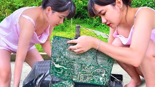 Genius Girl Loli Repairs Restores Broken TV from Scrapyard – Successful Repair Journey [upl. by Iot]