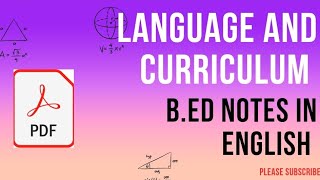 Language amp Curriculum bed notes full ✅ important questionsamp answers all coveredraandomideas [upl. by Anekam]