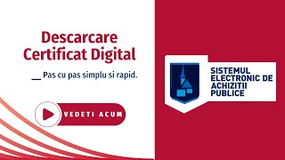 Descarcare Certificat Digital SEAP  SICAP elicitatiero in doar 2 minute [upl. by Zaneta]