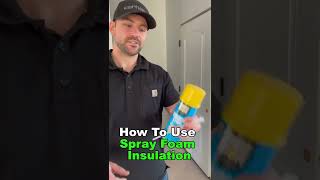 How to use spray foam insulation Answer to last short shorts youtubeshorts diy carpentry [upl. by Reinaldo]