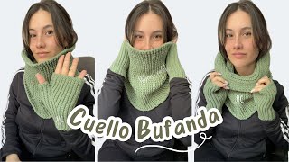 CUELLO BUFANDA Tejido a Crochet con Punto MusgoJersey Tutorial Hebras Crochet [upl. by Hasan]