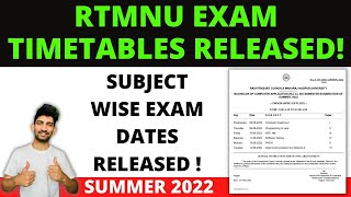 RTMNU Official Summer Exam Timetables Released  Nagpur University Exam Timetables 2022 [upl. by Mateya]