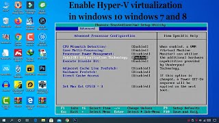 how to enable virtualization in windows 7 10  Enable HyperV In Bios [upl. by Anol]