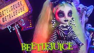 DIY OOAK CUSTOM DOLL Tim Burton Beetlejuice From Rainbow High Part 2 [upl. by Htiffirg430]