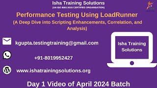 Performance Testing using LoadRunner Day 1on 30th April 2024 [upl. by Haiel]