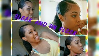 Natural Hair Sleek Ponytail with extentions [upl. by Teeter]