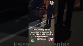 Efusiva despedida de migrantes mexicanos a XochitlGalvez en NuevaYork 👋🏼😉🗽🇺🇸 [upl. by Saraiya]