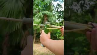 Nice slingshot diy bamboogun survivalskills [upl. by Nwahsud154]