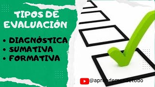 📝 ¿Cuáles son los TIPOS DE EVALUACIÓN Diagnóstica Sumativa y Formativa  TYPES OF EVALUATION [upl. by Anawik]