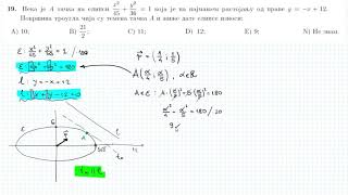 Probni prijemni FON 2020 godine  zad19  analiticka geometrija [upl. by Amor186]