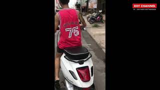 Vespa sprint 150 iget abs 2016 แต่งเสียงท่อเดิมๆ ให้เร้าใจ [upl. by Gardener]