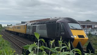 Hinckley station Network Rail Test train 1Z23 ￼Colas HST 43357432744327443357 23524 [upl. by Hamel]