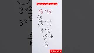 Addition of Mixed Fractions  Adding Mixed Numbers maths mathematics [upl. by Rosio]