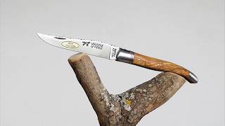 Laguiole Knife  Forged and Guilloched Handmade  Olivewood Handle [upl. by Matejka886]