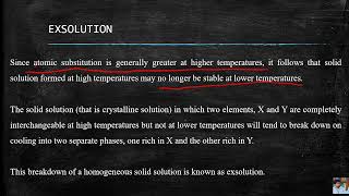 Chemical Mineralogy  Exsolution [upl. by Alleira]