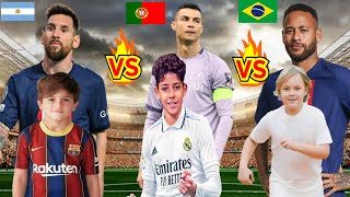 🔥 Messi Thiago Messi Vs 🔥 Ronaldo  Jr Ronaldo Vs 🔥 Neymar  Davi Lucca football [upl. by Vernor]