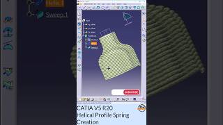 CATIA V5 R20 Helical Profile Spring Creation  StepbyStep Tutorial CATIA CADDEngineer [upl. by Tnattirb]