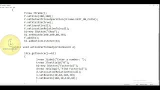 Java  Swing class JDialog  add ActionListener  find factorial CodeLearning [upl. by Dulsea585]