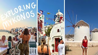 GREEK ISLAND HOPPING MYKONOS DAY 2  3🐚🪩EXPLORING eating  homeeuro summer day 4242 [upl. by Hirai]