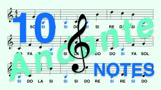 Treble Clef G Clef Learn to Read the SI Note in Less Than 2 Minute  Andante 10 Notes [upl. by Eessej]