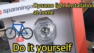 spanninga kendo  dynamo bike light installation and review with dynamo hub [upl. by Pinchas]