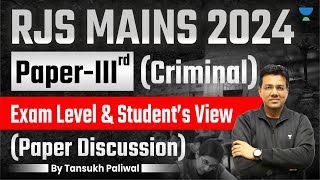 RJS Mains 2024 Paper Analysis  Tansukh Paliwal  Unacademy Linking Laws [upl. by Zea]