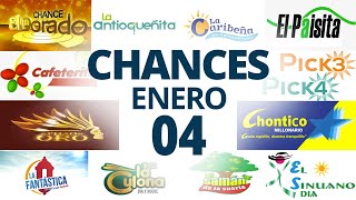 Resultados del Chance del Jueves 4 de Enero de 2024 Loterias 😱🤑💰💵 [upl. by Gnilhsa87]