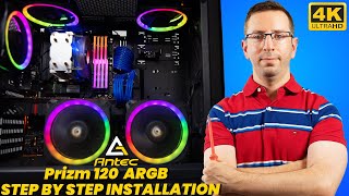 How To Install Antec Prizm 5 RGB Fans With Controller  Best Design For Gaming PC [upl. by Kurth]