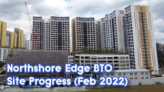 Northshore Edge BTO  A quick look at the construction progress Feb 2022 [upl. by Ynnub175]