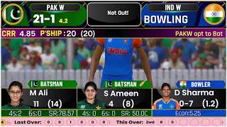 India vs Pakistan Womens T20 World Cup Match  Live Cricket Match Today  IND W vs PAK W Live Score [upl. by Cornelia599]