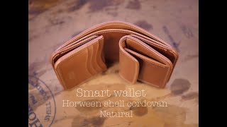 Smart wallet  Horween shell cordovan Natural [upl. by Tlevesor817]