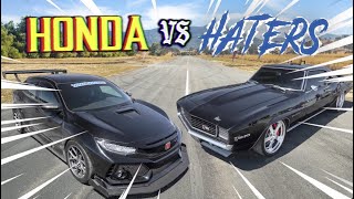 69 LS3 Supercharged Camaro vs Turbo Civic Type R at the TheHoonigans RANCH [upl. by Otreblig]