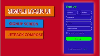 Jetpack Compose Signup UI tutorial [upl. by Avera]