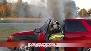 CAR FIRE fire extinguisher demonstration [upl. by Siravat]