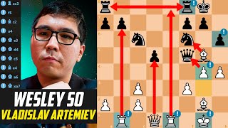 Wesley So an Incredible Middlegame vs Vladislav Artemiev  Goldmoney Asian Rapid Prelims 2021 [upl. by Avie]