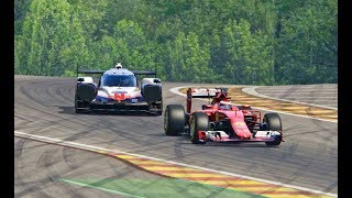 Porsche 919 EVO vs Ferrari F1 2015  Spa [upl. by Araiek455]