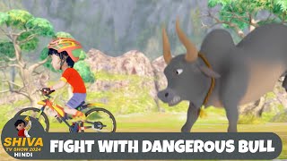 Fight With Dangerous Bull  शिवा  Full Super Episode  Funny Action Cartoon  Shiva Show Hindi [upl. by Yasmar341]