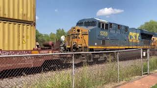 Four CSX Locos Pulling a Manifest [upl. by Eetsud]