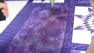 Ann Long arm quilting a formal feather part 1 [upl. by Susette952]