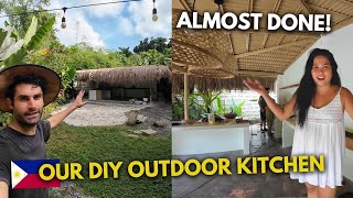 Building Our DIY Outdoor Kitchen in the Philippines Almost Finished [upl. by Aissila]